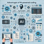 AI destekli kodlamanın avantajlarını gösteren detaylı bir infografik.webp