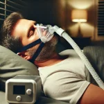 Uyku apnesinde CPAP cihazı ile uyku.webp